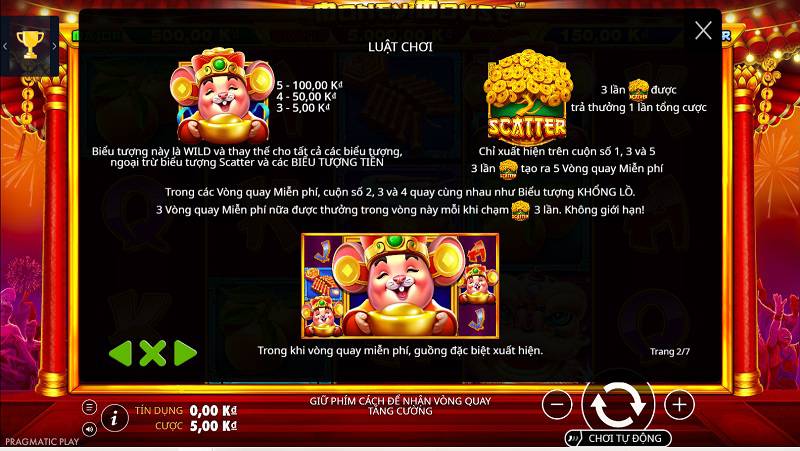 Bí kíp gom lộc với biểu tượng tiền đèn lồng và tính năng quay lại tiền